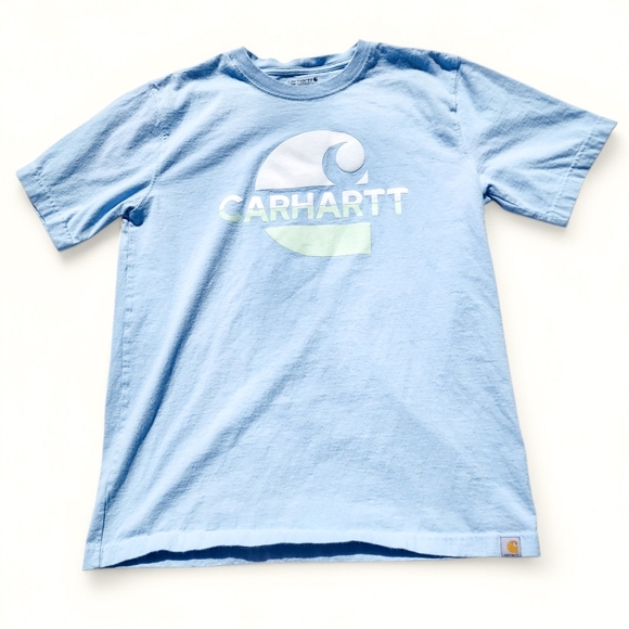 Carhartt Men's Logo T-Shirt – Light Blue – Size M - Picture 1 of 8